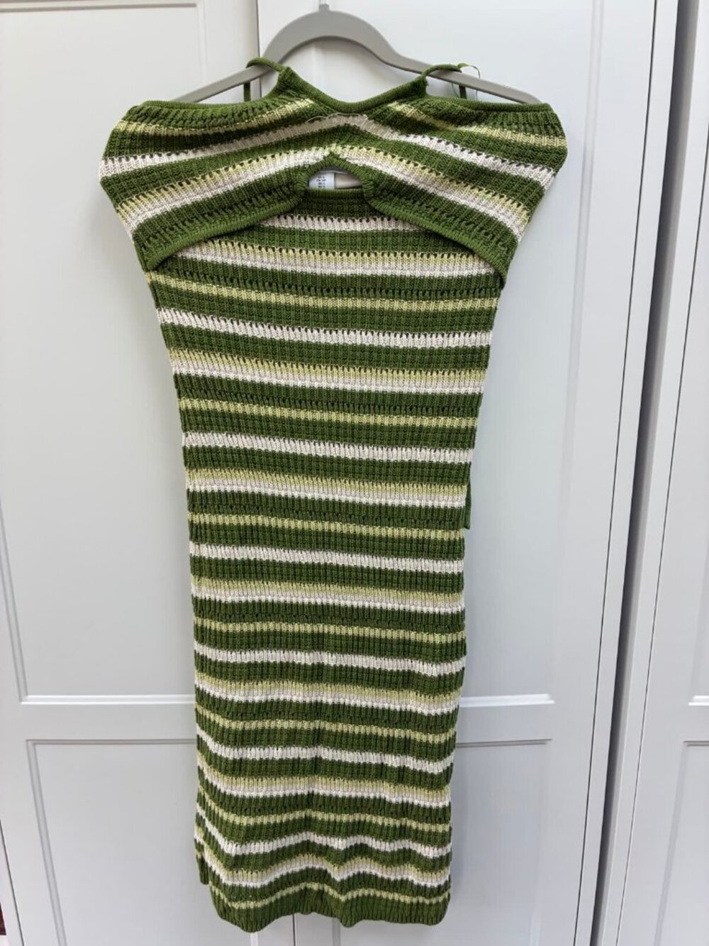 Sincerely Jules Green Stripe Halter Knit Dress Size S